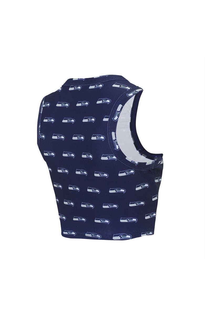 CONCEPTS SPORT Women's Concepts Sport Seattle Seahawks Gauge Allover Print Cropped Tank Top & Shorts Sleep Set, Alternate, color, Navy