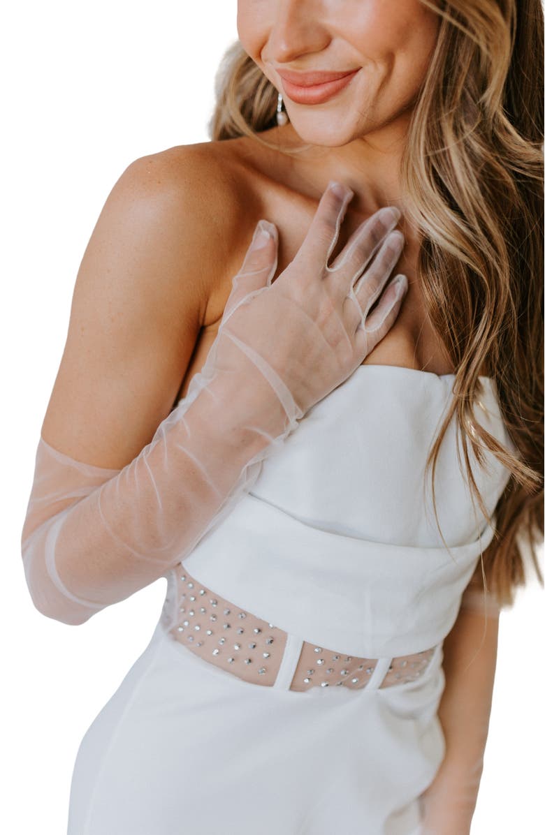 Untamed Petals Bishop Gloves, Alternate, color, Ivory