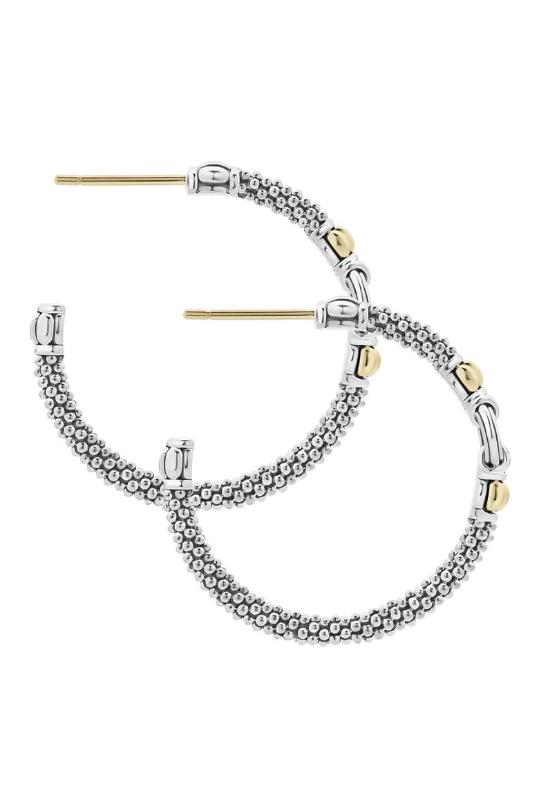 Caviar Link Hoop Earrings, Alternate, color, SILVER