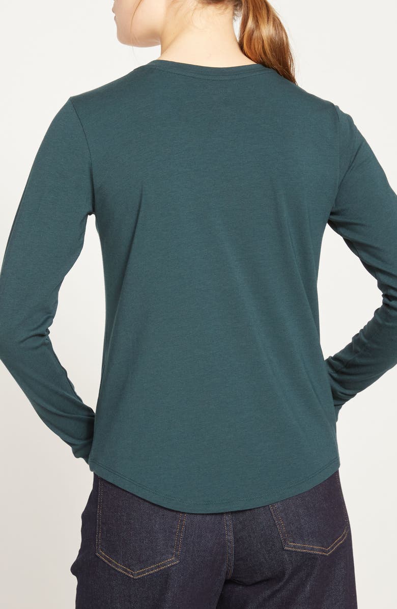 Universal Standard Long Sleeve V-Rex Tee, Alternate, color, Deep Sea