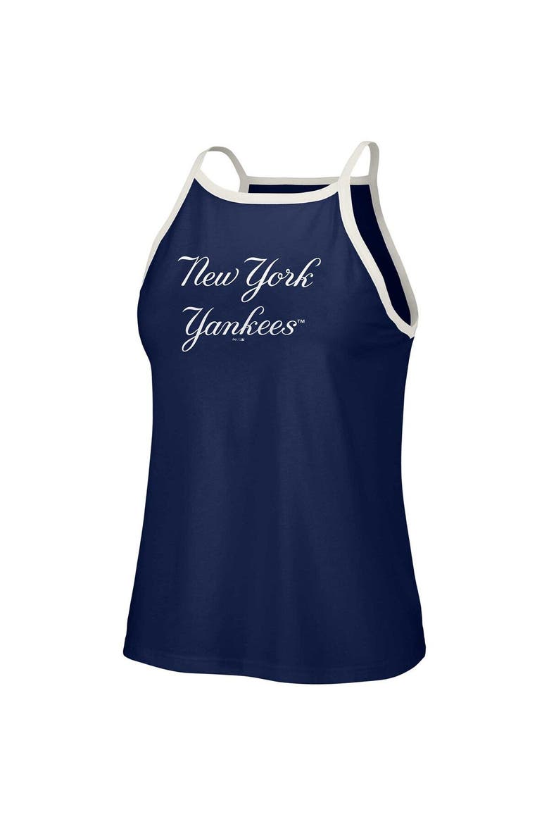 Women's Lusso  Navy New York Yankees Nadine Halter Tank Top, Alternate, color, Navy