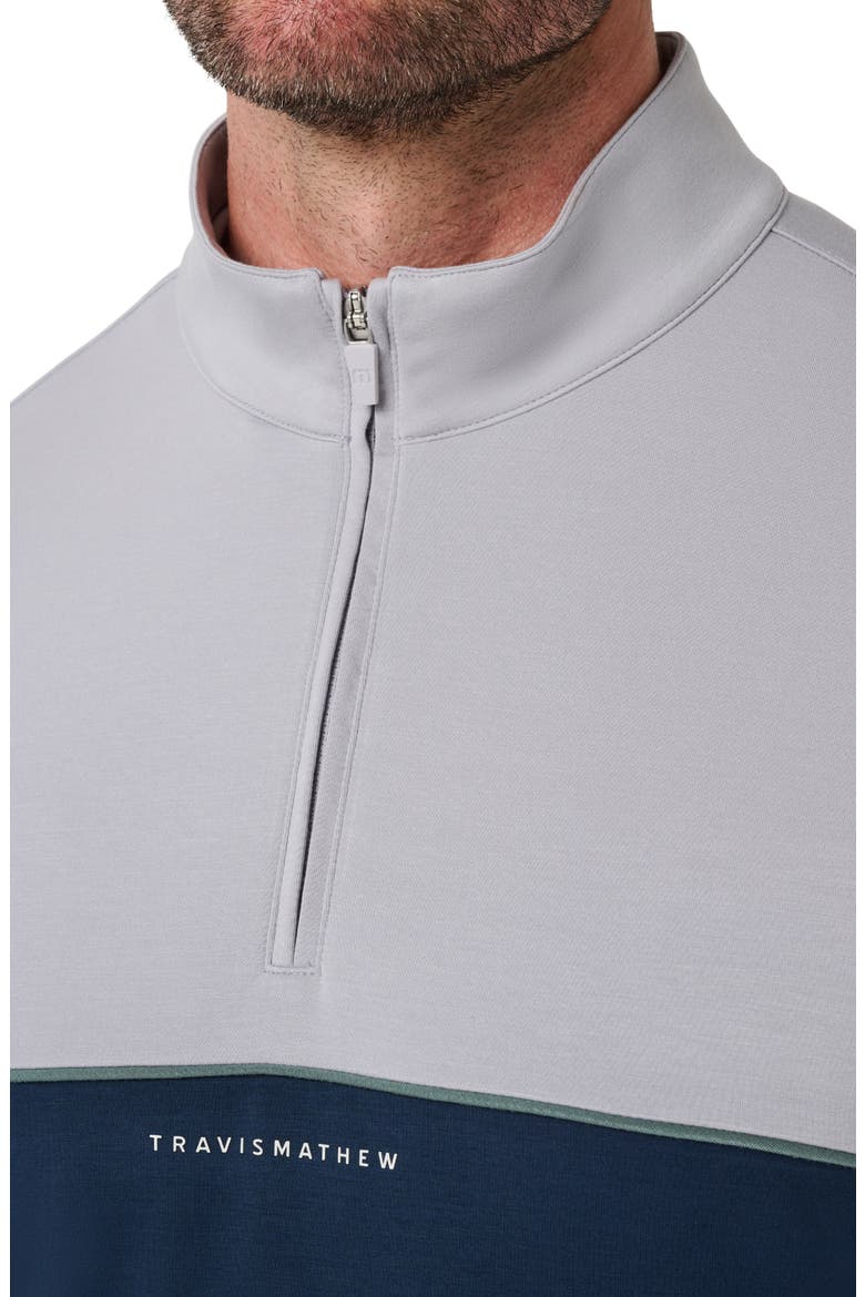 Fibercloud Colorblocked Quarter Zip Pullover, Alternate, color, LIGHT GREY