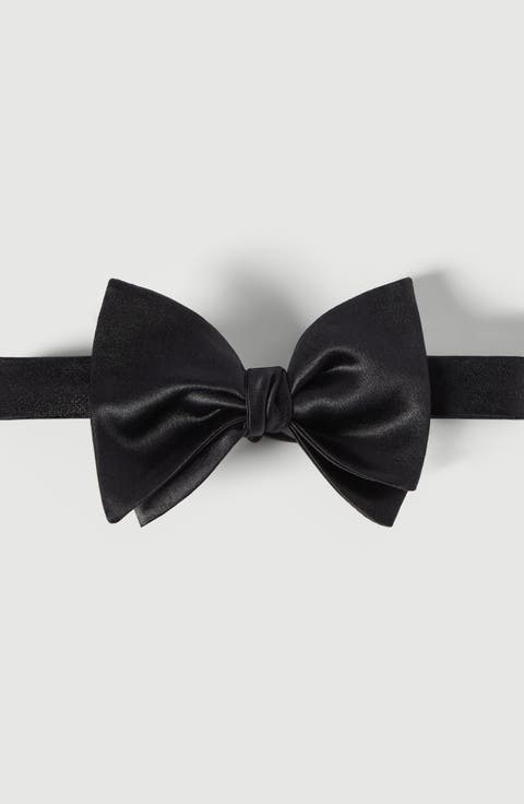 Cotton and silk satin bow tie