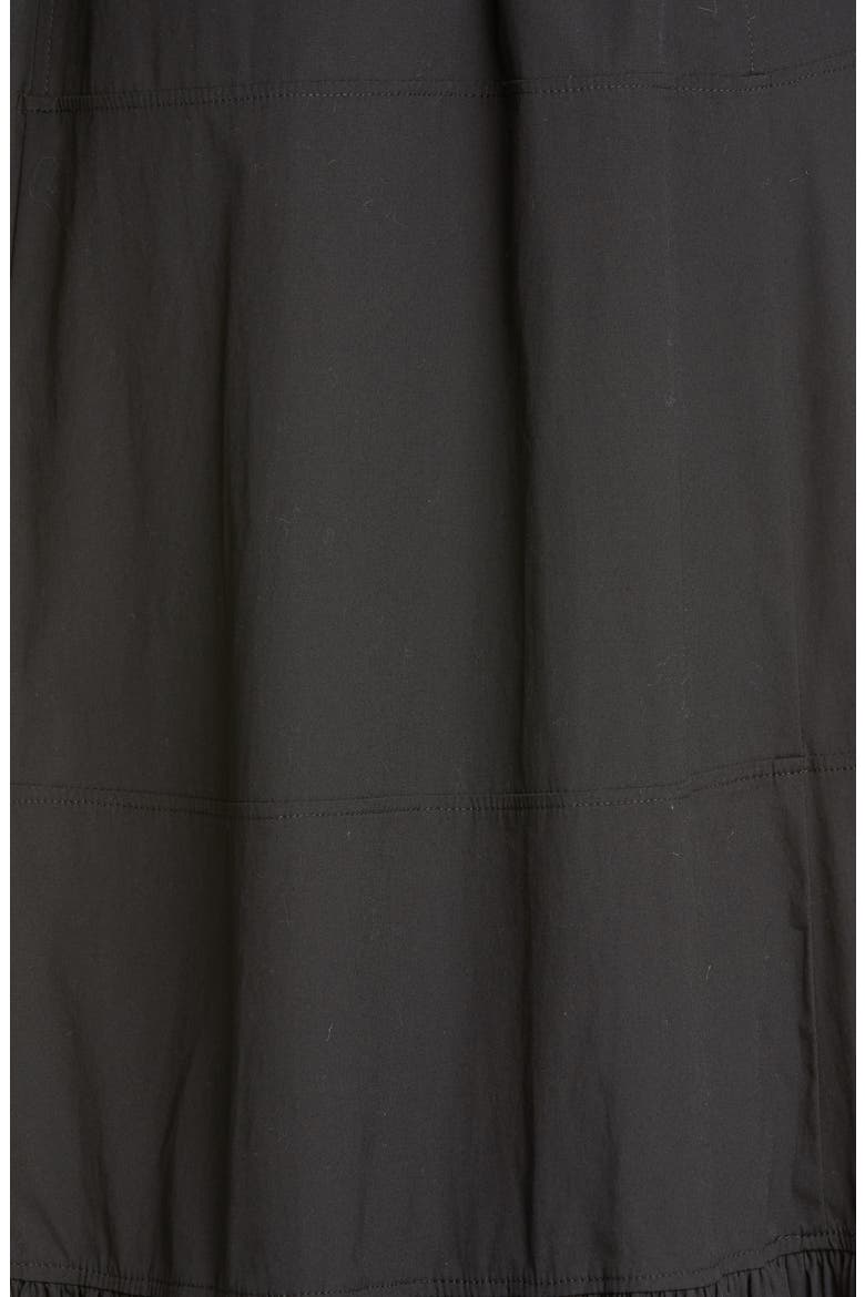 Logo Trim Long Sleeve Maxi Shirtdress, Alternate, color, BLACK