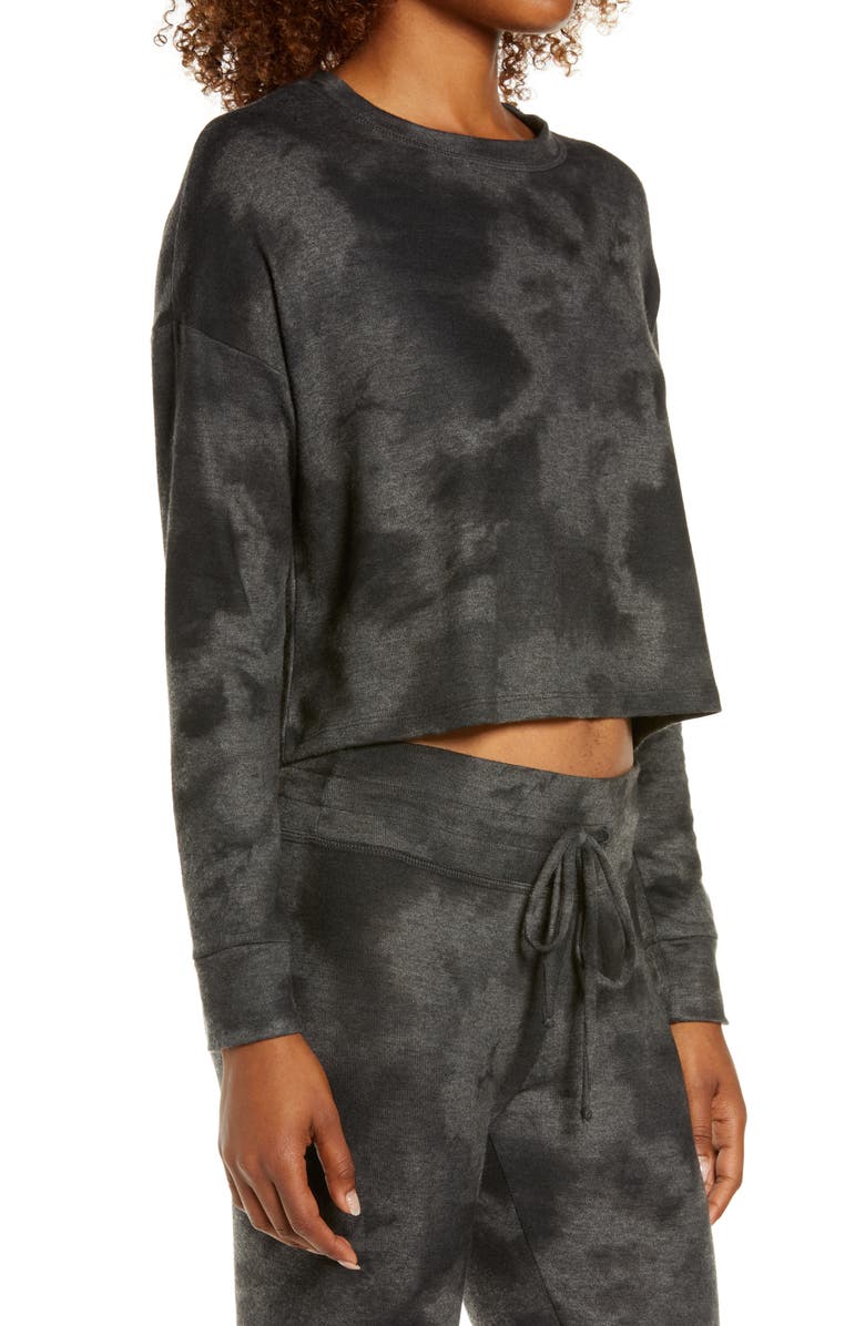 Beyond Yoga Brushed Up Print Long Sleeve Crop Top, Alternate, color, 