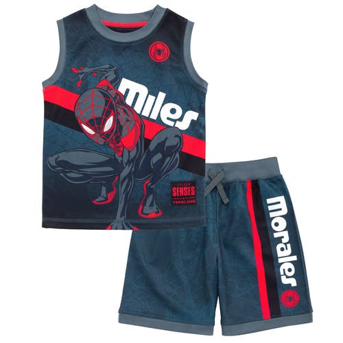 Marvel Spider-man Athletic Tank Top & Shorts Set In Blue