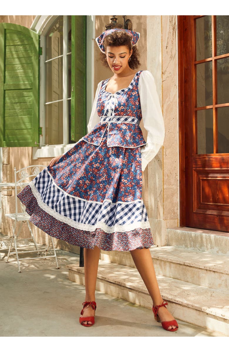 ModCloth Camille Corset Midi Dress, ModCloth x Gunne Sax, Alternate, color, Circe's Crown