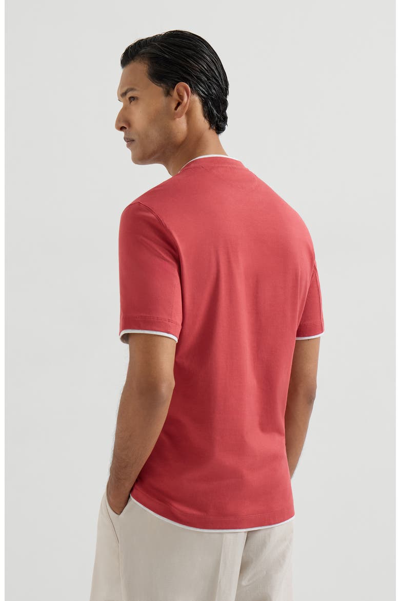 T-shirt with faux-layering, Alternate, color, Strawberry