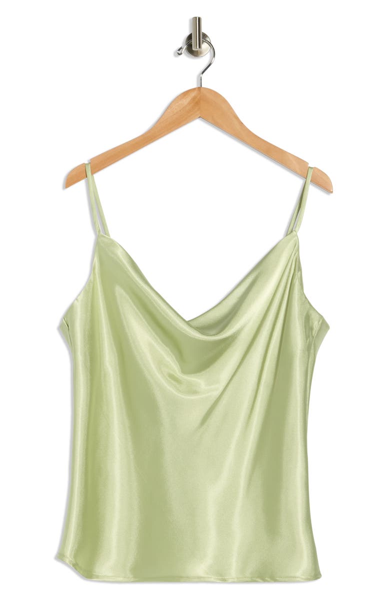 matty m. Cowl Neck Satin Camisole, Alternate, color, Moss
