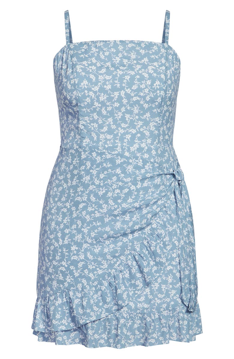 City Chic Ruffle Floral Faux Wrap Dress, Alternate, color,