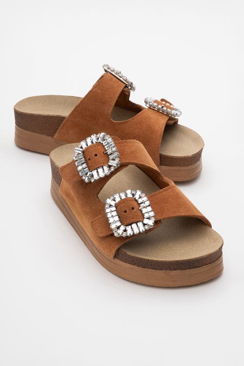 Forever & Always Shoes Polacca Leather Slide Sandal