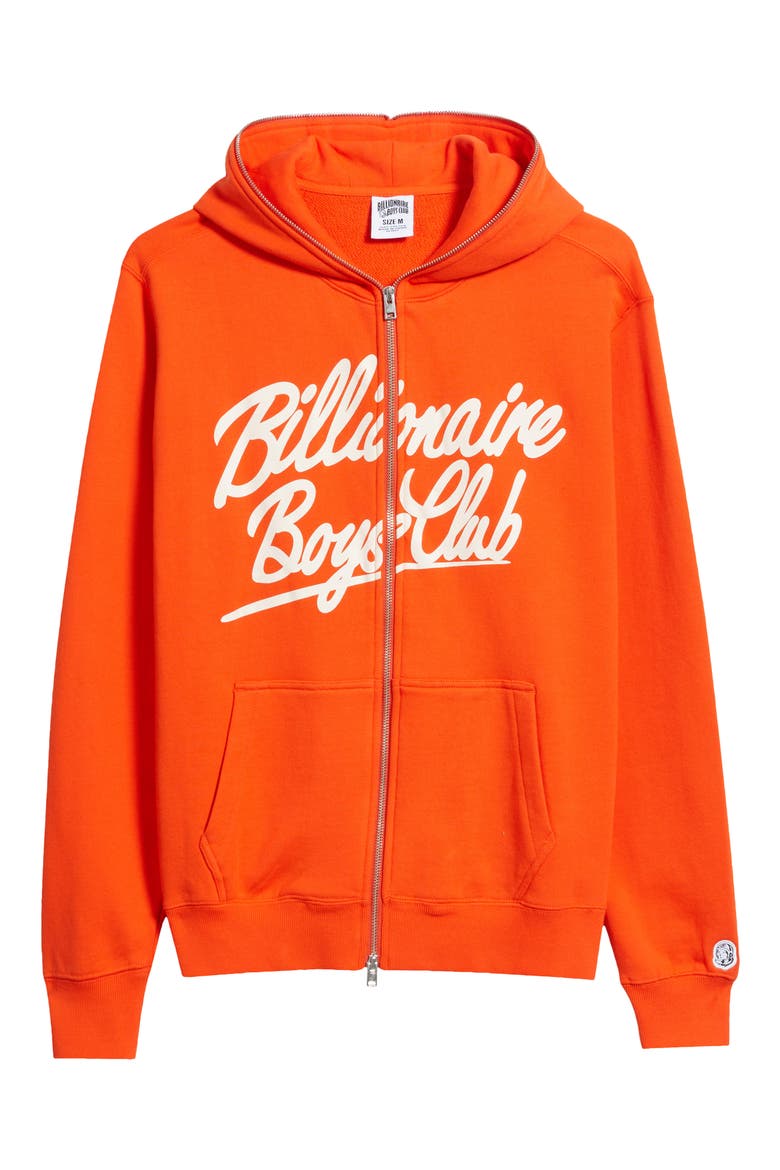 Script Logo Cotton Fleece Hoodie, Alternate, color, TANGERINE LILY