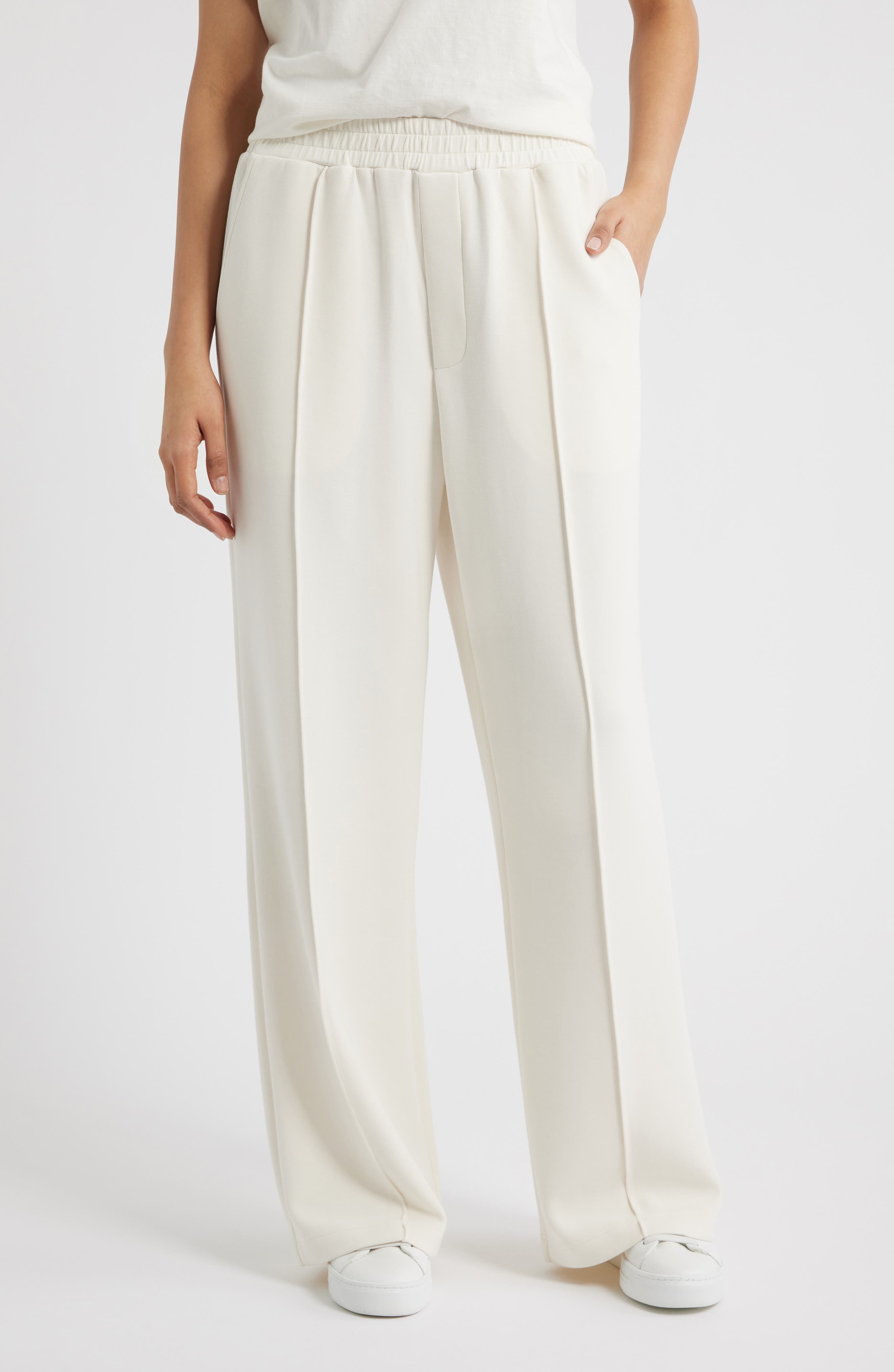 Pintuck Wide Leg Pants