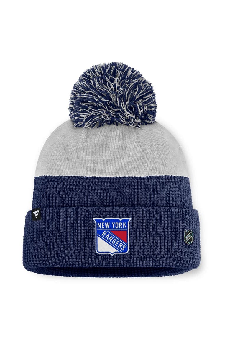 Men's Fanatics Navy/Gray New York Rangers Authentic Pro Home Ice Cuffed Knit Hat with Pom, Alternate, color, Navy