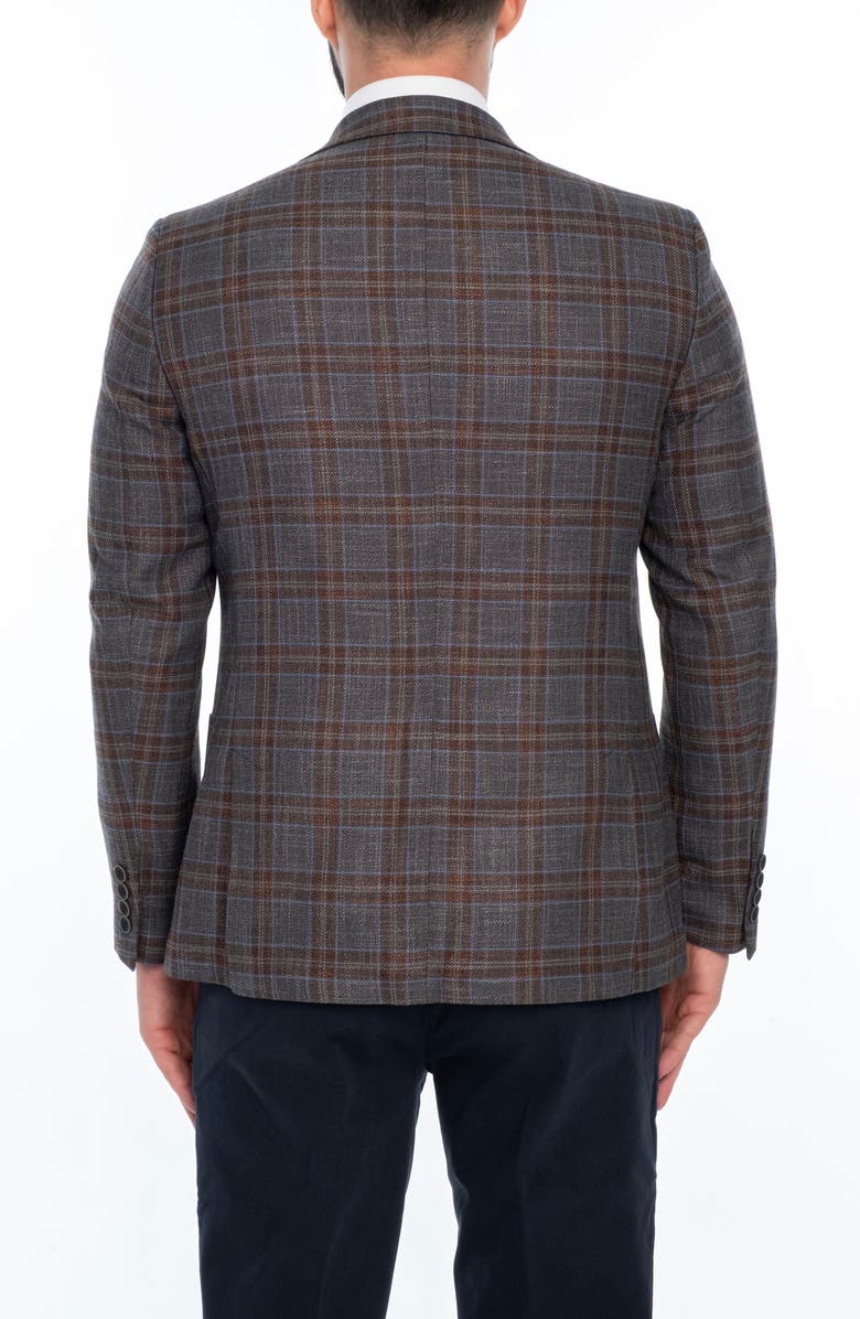 VELLAPAIS Plaid Sport Coat, Alternate, color, Dark Grey
