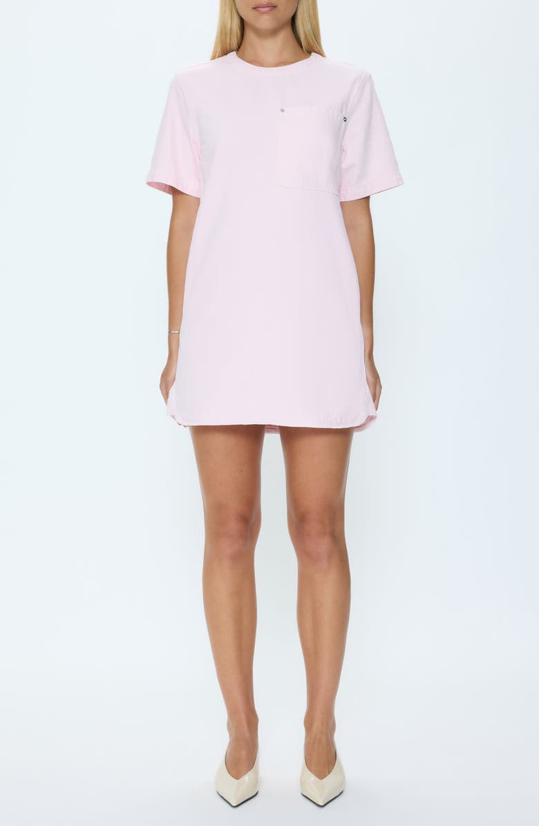 Pistola Remi Short Sleeve Woven Cotton Minidress, Main, color, Blush