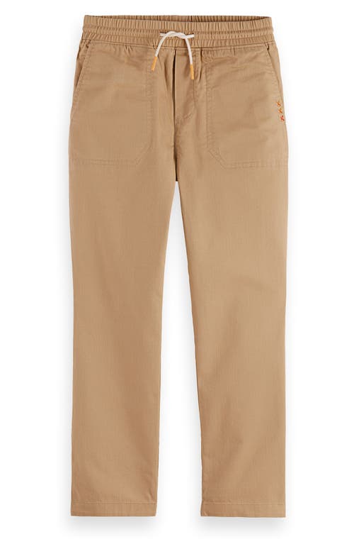 Scotch & Soda Kids' Relaxed Cotton Worker Pants In Brown