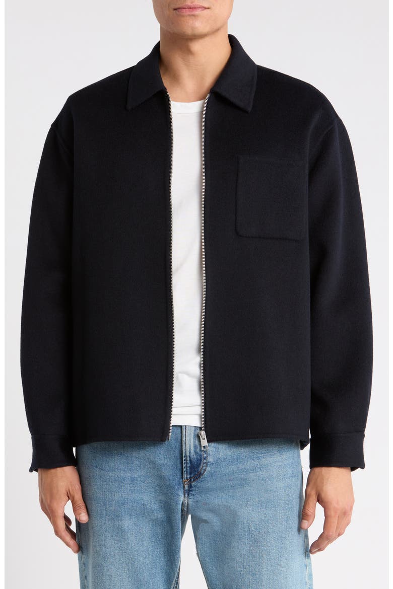 Double Face Zip Shirt Jacket, Main, color, DARK NAVY
