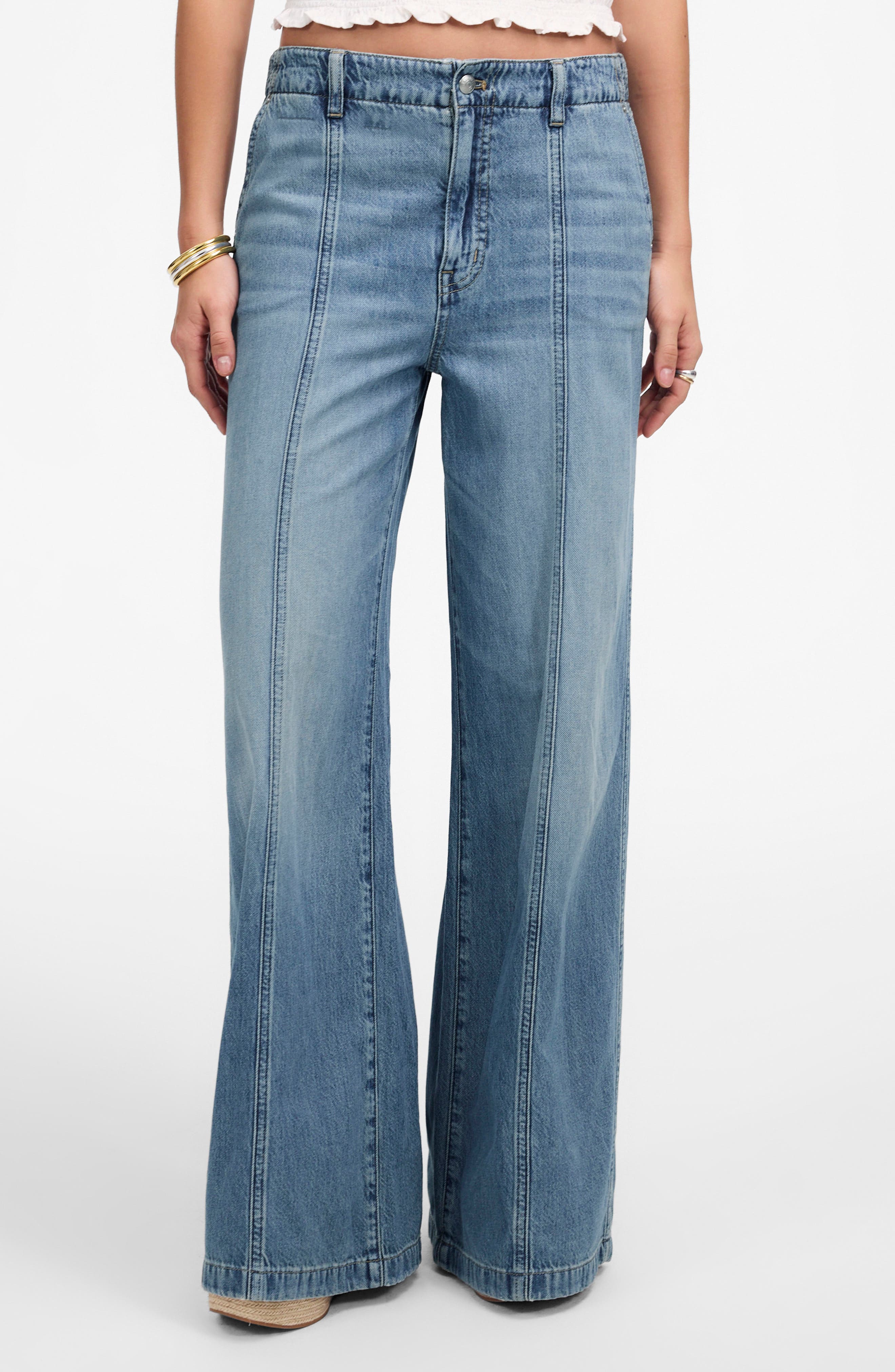 Madewell Wide-Sweep Denim Trousers (Roberts)on Wash