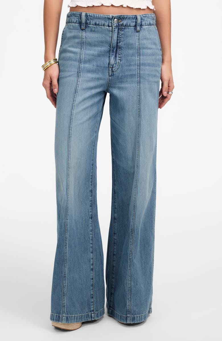 Madewell Wide-Sweep Denim Trousers (Roberts)on Wash, Main, color, Robertson Wash