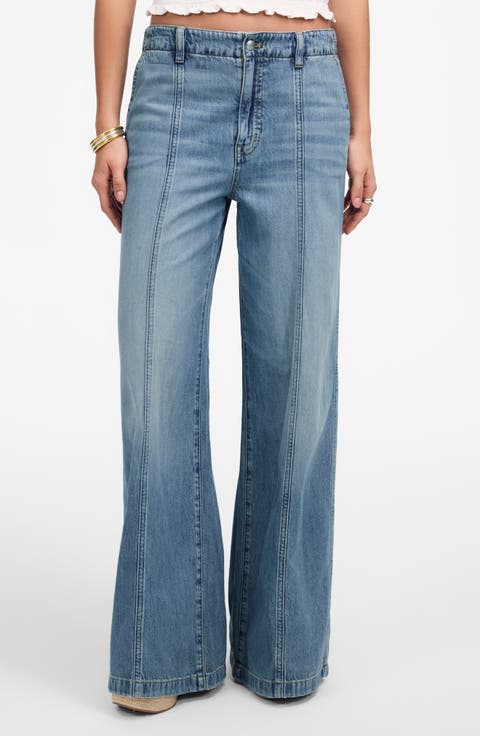 Wide-Sweep Denim Trousers (Roberts)on Wash