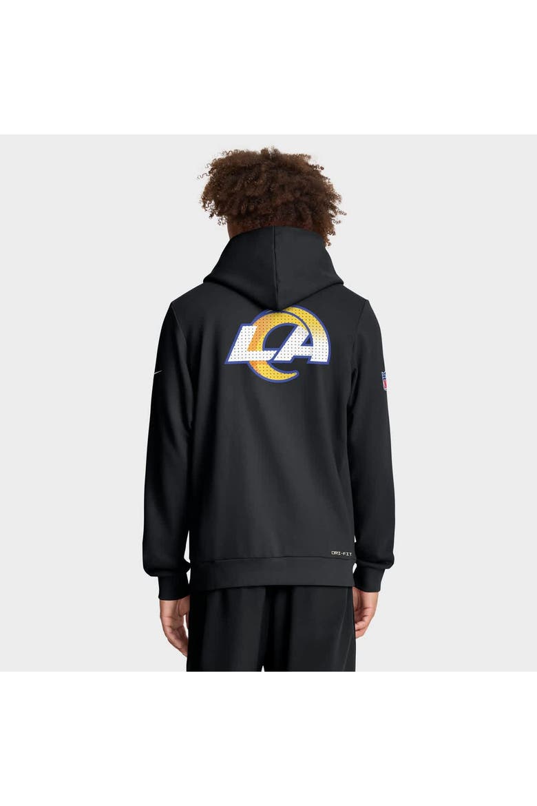 Men's Nike Black Los Angeles Rams Sideline Standard Issue Utility Player Dri-FIT Full-Zip Hoodie, Alternate, color, Black