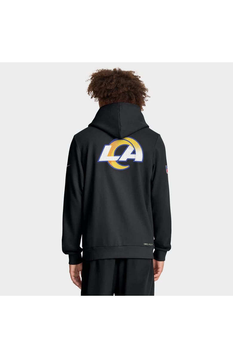 Nike Men's Nike Black Los Angeles Rams Sideline Standard Issue Utility Player Dri-FIT Full-Zip Hoodie, Alternate, color, Black