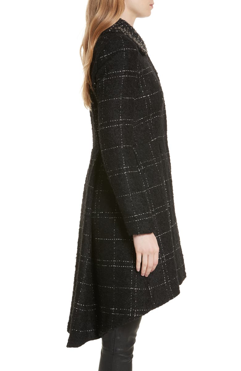 Alice + Olivia Marcia Embellished Peter Pan Collar Coat, Alternate, color, 