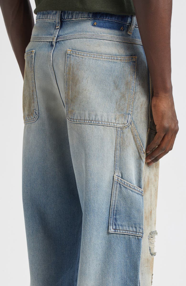 Golden Goose Journey Distressed Sandwashed Carpenter Jeans, Alternate, color, Light Blue