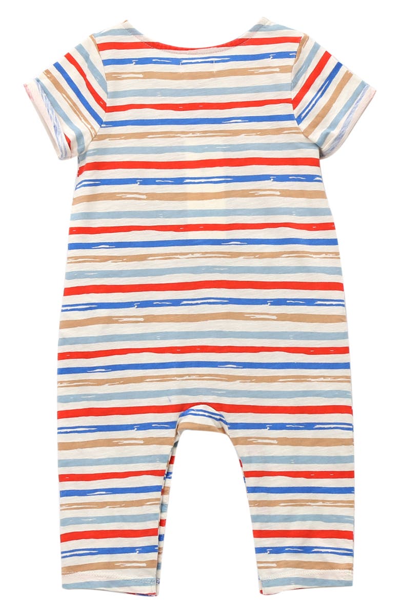 Peek Aren't You Curious Stripe Cotton Romper, Alternate, color, 
