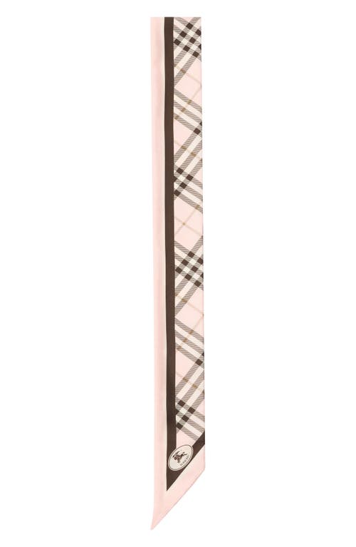 Burberry Border Check Skinny Silk Scarf In Neutral