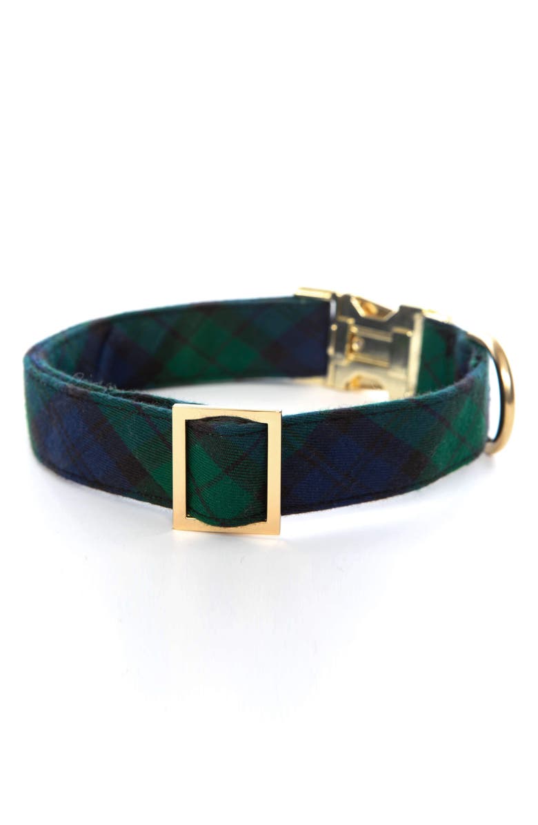 The Foggy Dog Black Watch Plaid Dog Collar, Alternate, color,