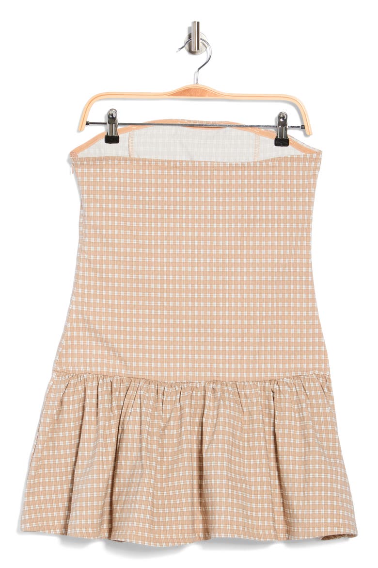 Foldover Strapless Drop Waist Minidress, Alternate, color, ALMOND CREAM