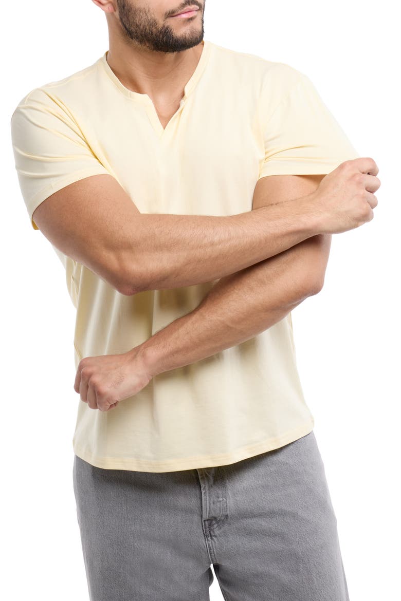 Split Neck T-Shirt, Alternate, color, BUTTERCREAM