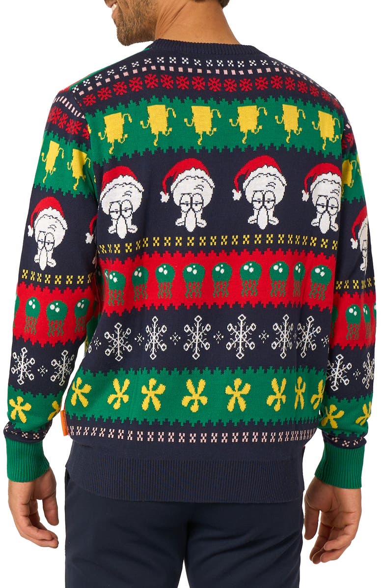 OppoSuits SpongeBob Christmas Crewneck Sweater, Alternate, color, Green Multi