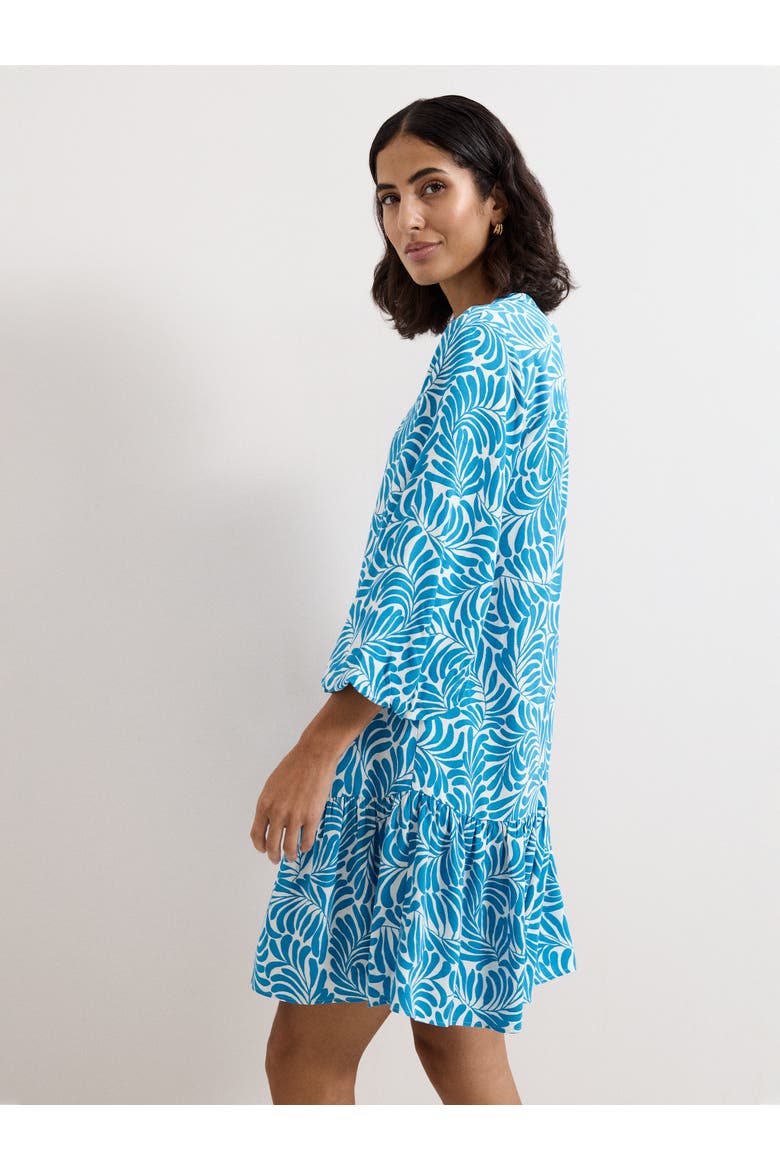 Phoebe Tiered Hem V-Neck Mini Dress, Alternate, color, Blue