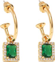 Classicharms Emerald Green Drop Hoop Earrings