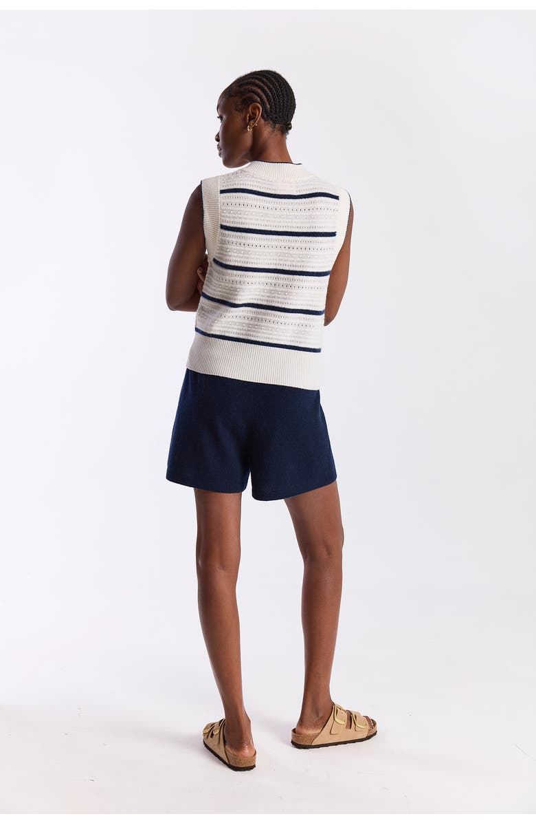 Brodie Pure Cashmere Textured Taylor 100% Cashmere Tank, Alternate, color, Organic White