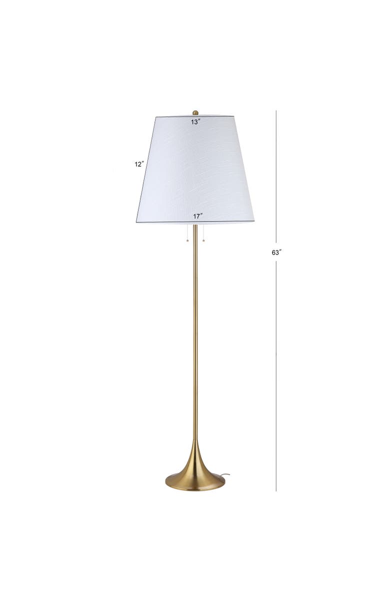 JONATHAN Y Amelia 63" Metal LED Floor Lamp, Brass, Alternate, color, Brass Gold