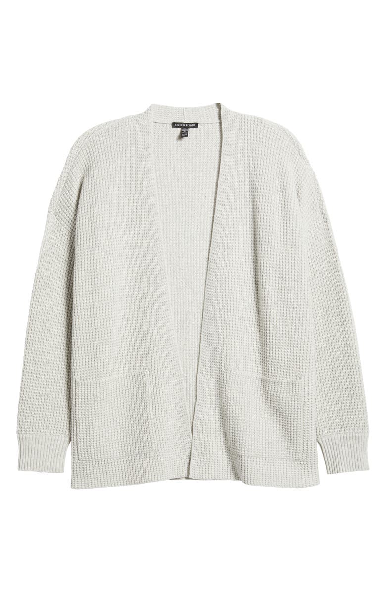 Eileen Fisher Open Front Organic Cotton & Recycled Cashmere Cardigan, Alternate, color, Sea Salt