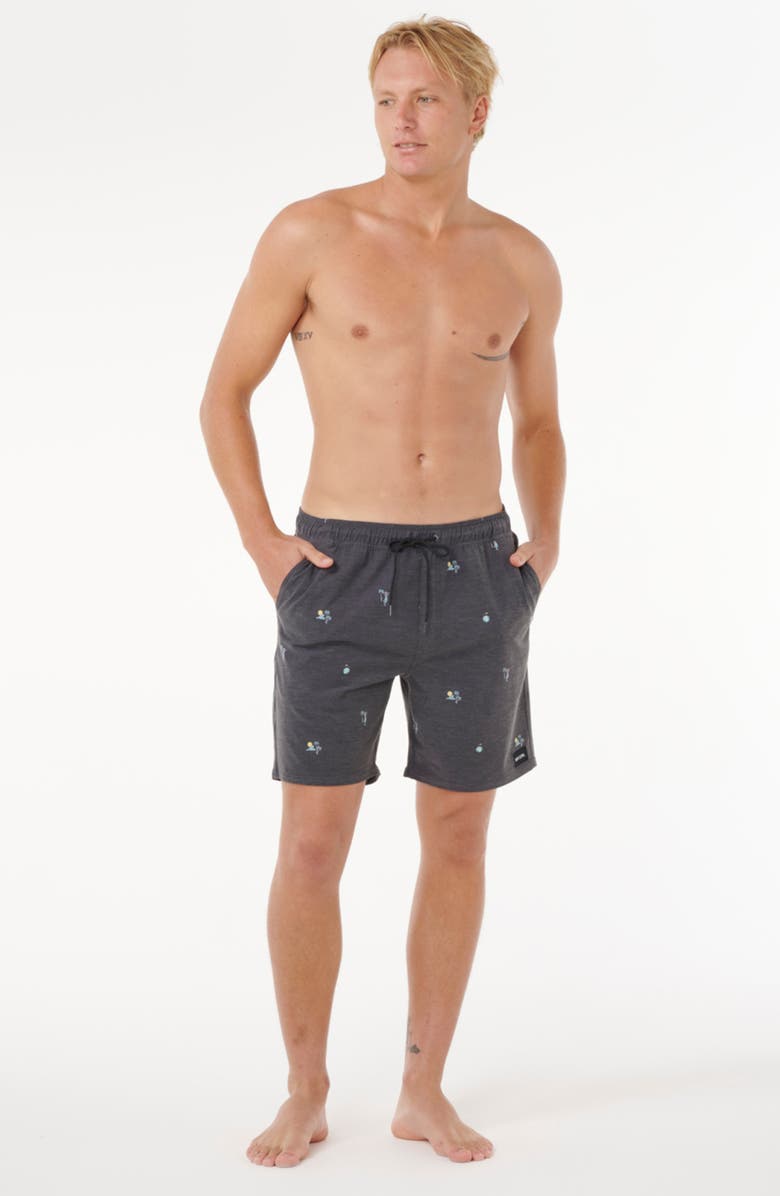 Rip Curl Skelly Breach Volley Swim Trunks, Alternate, color, Black