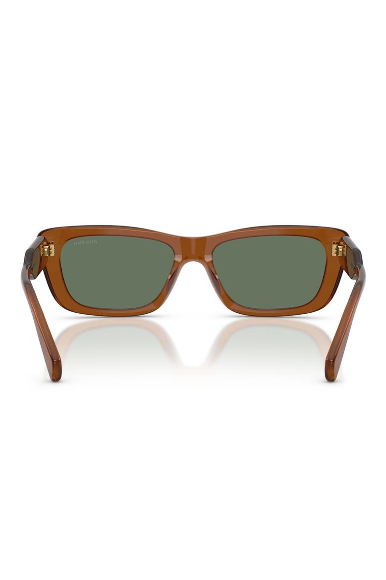 56mm Rectangular Sunglasses, Alternate, color, AMBER / DARK GREEN