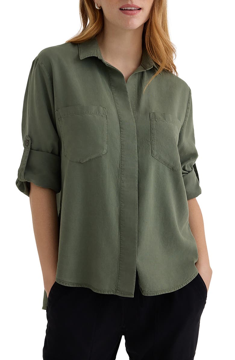 Bella Dahl Split Back Button-Up Shirt, Main, color, Fernwood
