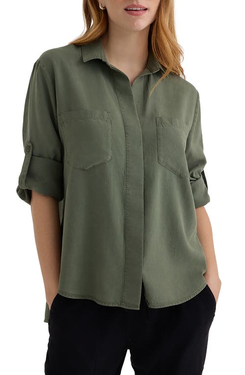 Bella Dahl Split Back Button-up Shirt In Green