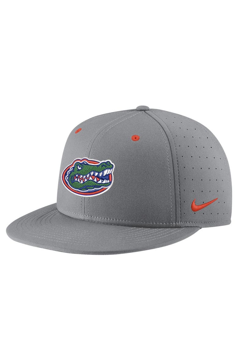 Nike Men's Nike Gray Florida Gators USA Side Patch True AeroBill Performance Fitted Hat, Alternate, color, 