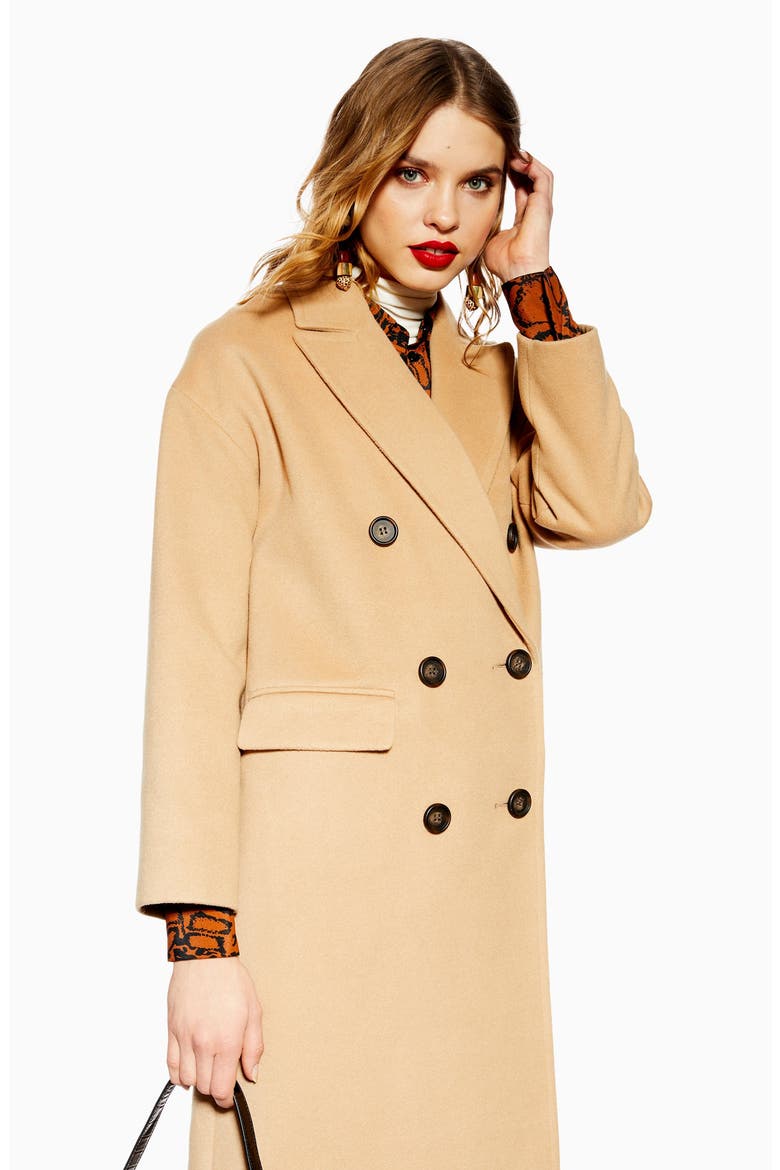 Frankie Double Breasted Coat, Alternate, color, CAMEL