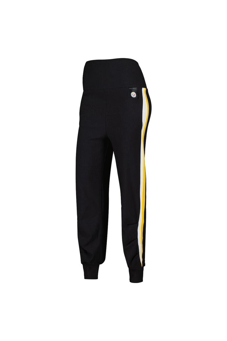 Women's KIYA TOMLIN Black Pittsburgh Steelers Stripe Tri-Blend Joggers, Alternate, color, Black