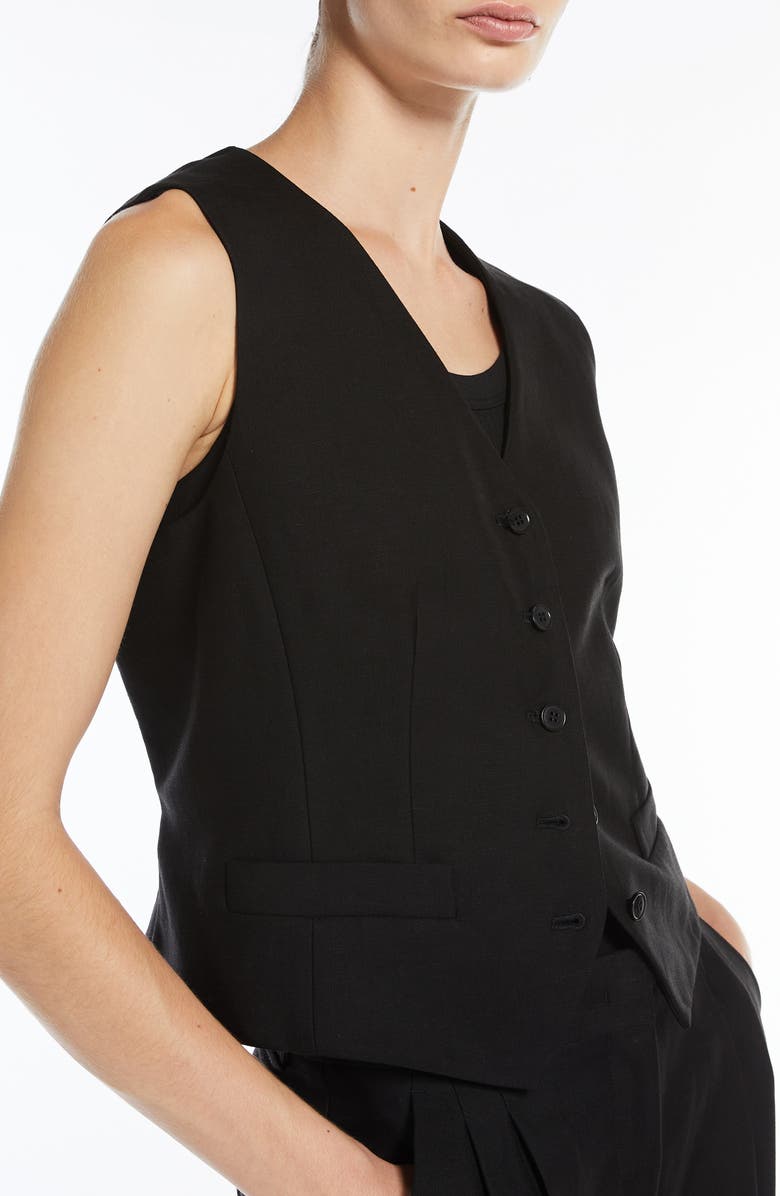 Weekend Max Mara Pace Canvas Waistcoat, Alternate, color, Black