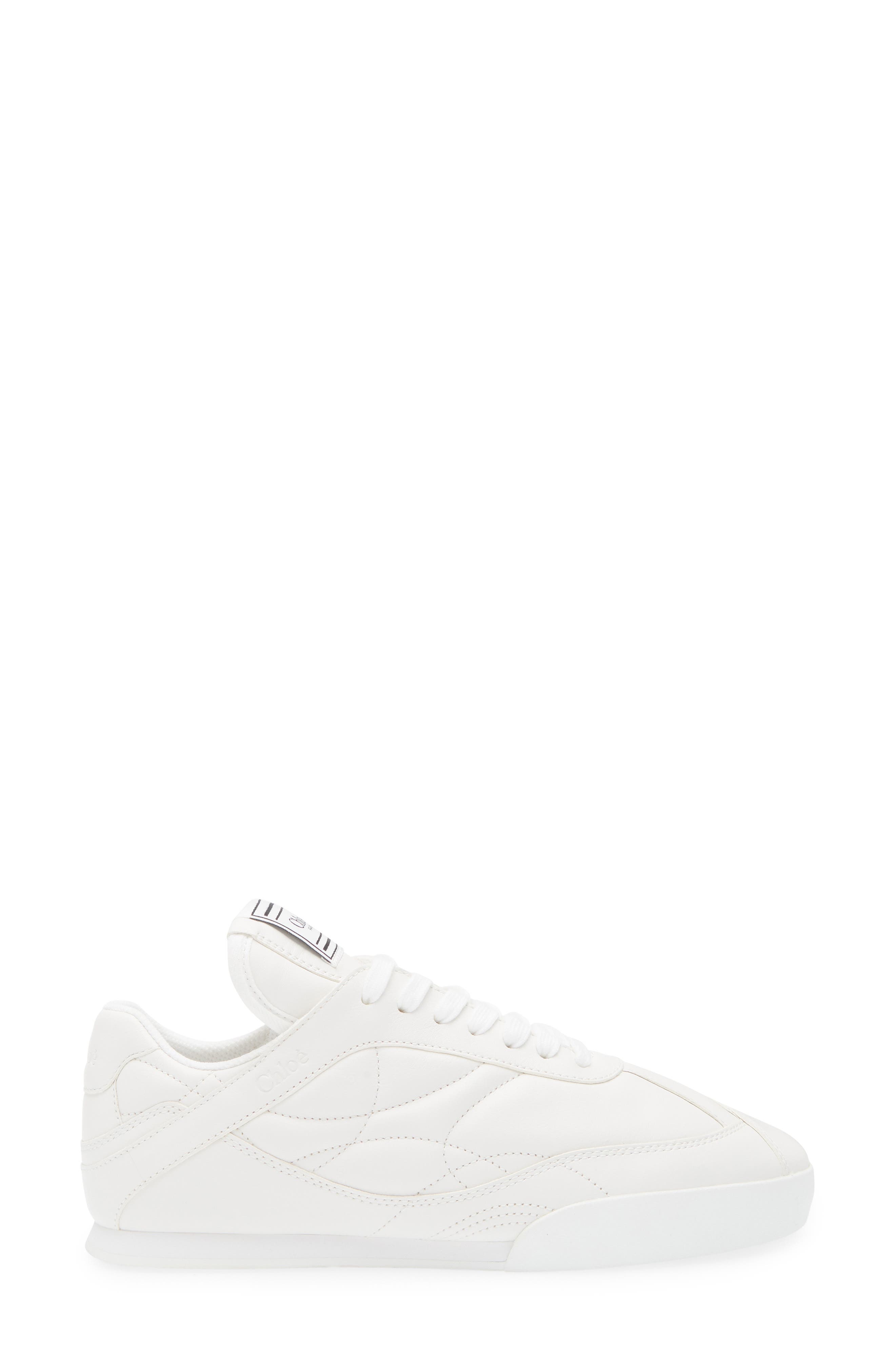 Chloé Kick Leather Sneaker, Alternate, color, White