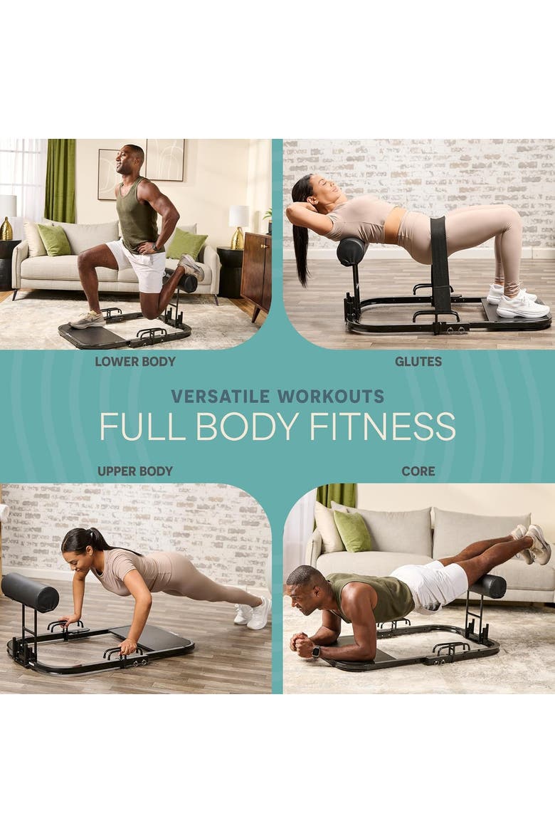 Hip Thrust Machine  Adjustable Glutes Workout Equipment for Home GluteBlast Foldable Sissy Squat Machine Bench, Alternate, color, Lite Black